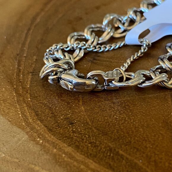 James Avery Medium Double Curb Charm Bracelet, Size S, Sterling Silver - Picture 2 of 4